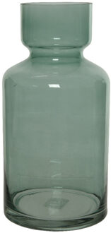 Decoris Groene vazen/bloemenvaas 6 liter van glas 15 x 30 cm