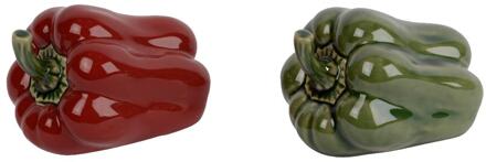Decoris Groente Paprika porselein 11,5x8x9cm verschillende