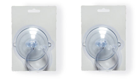 Decoris Grote zuignap ophanghaak - 20x stuks - transparant - 8,5 cm - kunststof - haak - ophangen