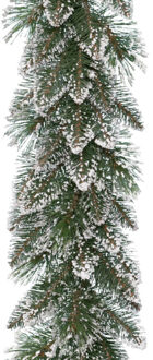 Decoris Guirlande - kerstslinger - groen - met nepsneeuw - 270 cm - Kerstslingers