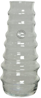 Decoris Handgemaakte moderne bloemenvaas van glas 13 x 30 cm