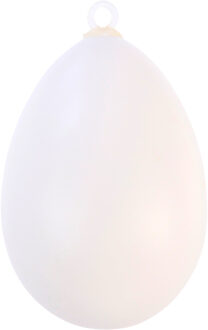 Decoris Hobby eieren - 10x - kunststof - wit - D4 x H6 cm - paasdecoratie