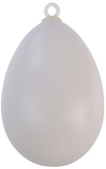 Decoris Hobby eieren - 10x - kunststof - wit - D4 x H6 cm - paasdecoratie