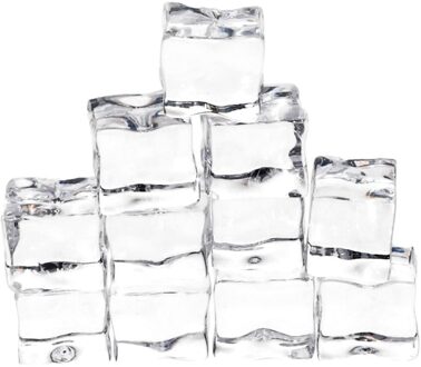 Decoris ijsblokjes - 12x stuks - transparant - kunststof - 3 cm - decoratie - winter themafeest