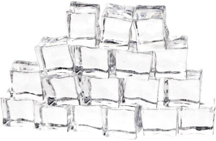Decoris ijsblokjes - 20x stuks - transparant - kunststof - 2,5 cm - decoratie - winter themafeest