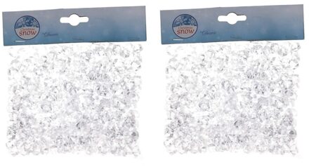 Decoris ijsblokjes - 2x - transparant - kunststof - 1 cm - 200 gram - decoratie - winter themafeest