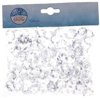 Decoris ijsblokjes - transparant - kunststof - 1,5 cm - 200 gram - decoratie - winter themafeest