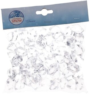 Decoris ijsblokjes - transparant - kunststof - 3 cm - 200 gram - decoratie - winter themafeest