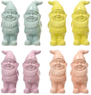 Decoris Kabouter pastel keramiek 5x5x10,2cm verschillende