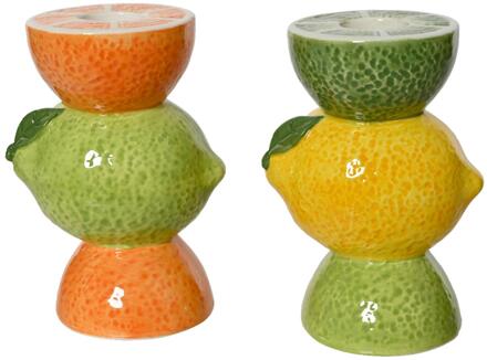 Decoris Kandelaar fruitstapel H10.8cm multi