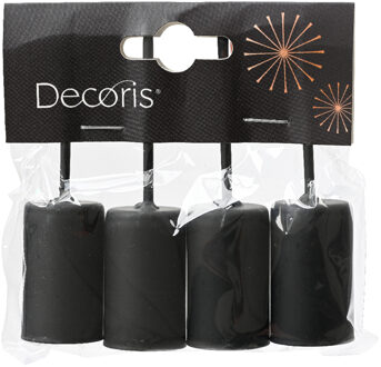 Decoris Kandelaar voor bloemstuk 4 stuks zwart