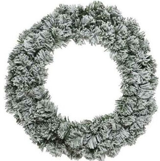 Decoris Kerst krans groen met sneeuw 40 cm dennenkransen versiering/decoratie - Kerstkransen