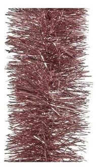 Decoris Kerst lametta guirlandes oud roze 10 cm breed x 270 cm kerstboom versiering/decoratie - Kerstslingers