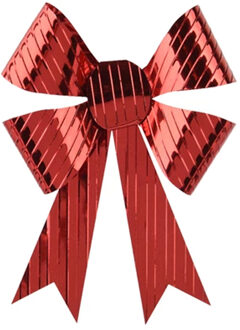 Decoris Kerst ornamenten strikken - 3x st - rood - 14 x 10 cm - kerstboomstrikjes