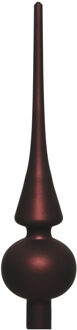 Decoris Kerst piek - mahonie bruin - 26 cm - glas - mat - kerstboompiek