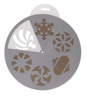 Decoris Kerst raamsjablonen/raamdecoratie 6 stuks 30 cm Wit