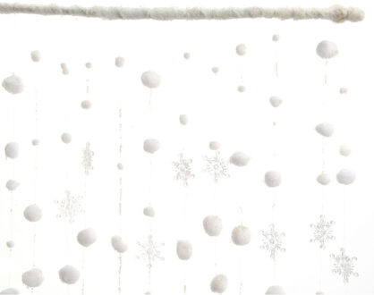 Decoris Kerst sneeuwbal gordijn 90 x 200 cm