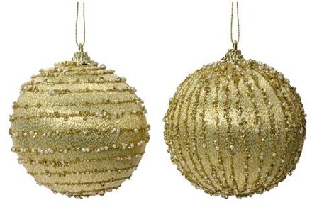 Decoris Kerstbal foam d10 cm licht goud a2 kerst Geel