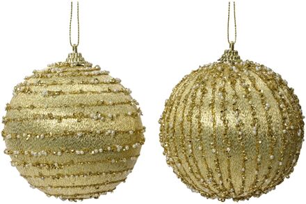 Decoris Kerstbal foam d8 cm licht goud a2 I kerst Geel