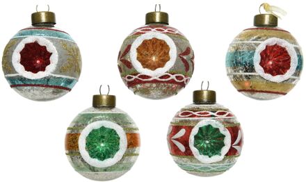 Decoris Kerstbal glas antiek d6 cm assorti Multikleur