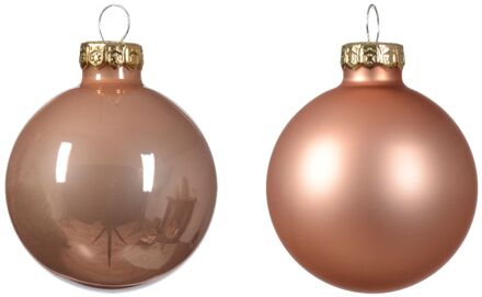 Decoris Kerstbal glas d5 cm rose ass 12st kerst Roze