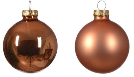 Decoris Kerstbal glas d6 cm rood kpr ass 10st kerst