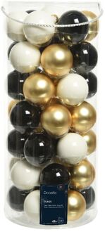 Decoris Kerstbal glas d6 cm wolwit ass 49st kerst