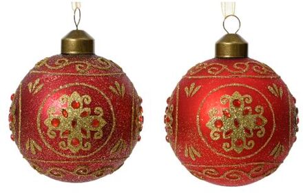 Decoris Kerstbal glas d8 cm a2 LX kerst Multikleur