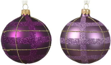 Decoris Kerstbal glas d8 cm a2 XCV kerst Multikleur