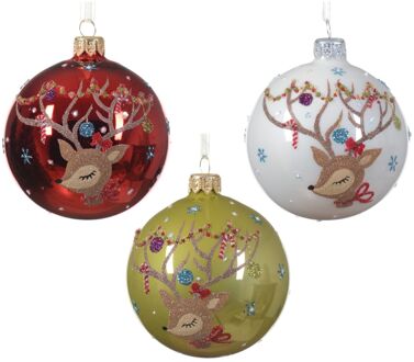 Decoris Kerstbal glas d8 cm a3 CLV kerst Multikleur