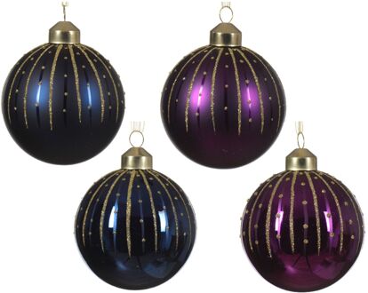 Decoris Kerstbal glas d8 cm a4 CCXXXI kerst Multikleur