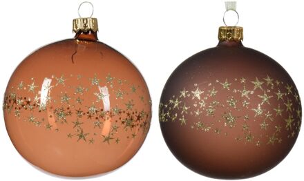 Decoris Kerstbal glas d8 cm espresso a2 IV kerst Bruin