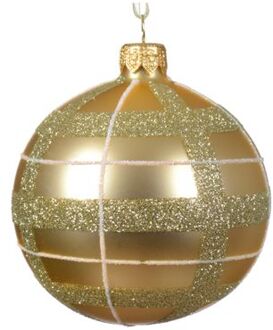 Decoris Kerstbal glas d8 cm licht goud a2 I kerst Geel