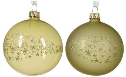 Decoris Kerstbal glas d8 cm pistache a2 kerst Groen