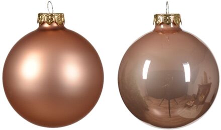 Decoris Kerstbal glas d8 cm rose ass 6st kerst Roze