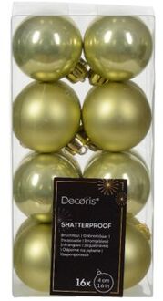 Decoris Kerstbal kunststof d4 cm pstch 16st kerst Groen