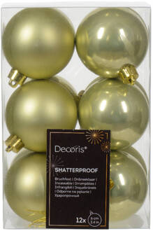 Decoris Kerstbal kunststof d6 cm pstch 12st kerst Groen