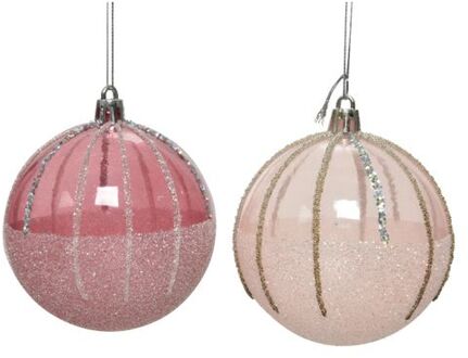 Decoris Kerstbal kunststof d8 cm a2 kerst Multikleur