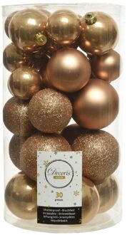 Decoris kerstbal plc camel 30st Bruin