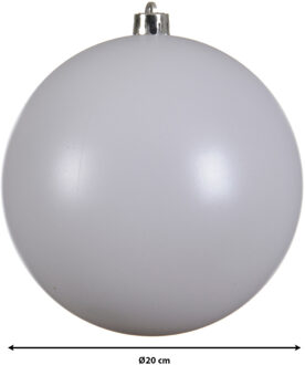 Decoris Kerstbal - wit - groot - 20 cm - kunststof - mat