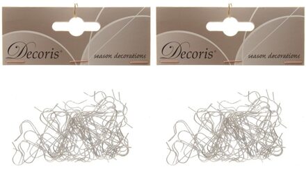 Decoris Kerstbalhaakjes - 100x st - zilver - 3,5 cm - ophanghaakjes - kerstboom