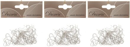 Decoris Kerstbalhaakjes - 150x st - zilver - 3,5 cm - ophanghaakjes - kerstboom
