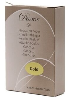 Decoris Kerstbalhaakjes - 50x - goud - 3.5 cm - kerstballen haakjes - Kerstbalhaakjes Goudkleurig