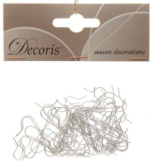 Decoris Kerstbalhaakjes - 50x - zilver - 3.5 cm - kerstballen ophang haakjes