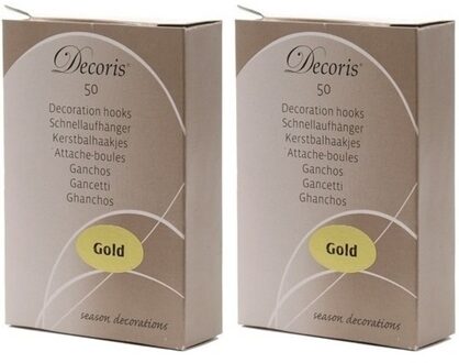 Decoris Kerstbalhaakjes goud 100 stuks