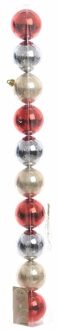 Decoris Kerstballen - 10x stuks - mix blauw/rood - 6 cm