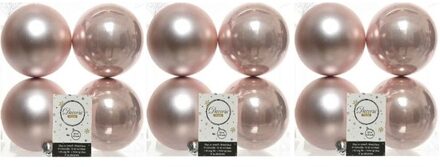 Decoris Kerstballen - 12x st - lichtroze - 10 cm - kunststof - kerstversiering