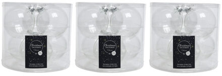 Decoris kerstballen - 18x st - transparant parelmoer - 8 cm - glas - kerstversiering