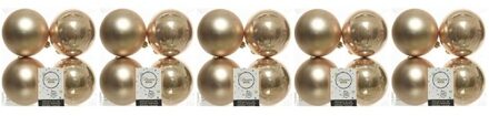 Decoris Kerstballen - 20x st - donker parel/champagne - D10 cm - kunststof - kerstversiering
