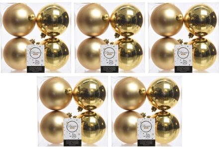Decoris Kerstballen - 20x st - goud - D10 cm - kunststof - kerstversiering